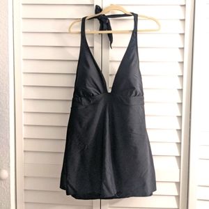 J. Crew Plunge Black Swim Dress